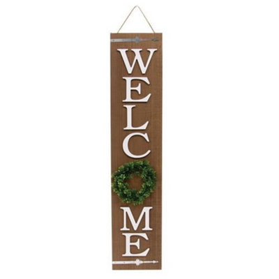 Welcome Porch Wreath Sign, 42.5"-Seasonal Decor-Simple and Grand-Simple and Grand