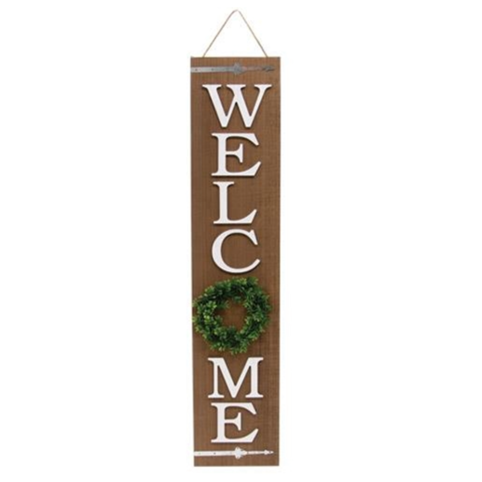 Welcome Porch Wreath Sign, 42.5"-Seasonal Decor-Simple and Grand-Simple and Grand
