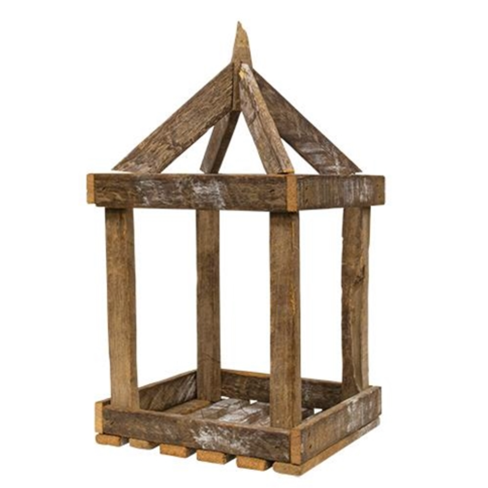 Tobacco Stick Lantern with Candle, 19"-Seasonal Decor-Simple and Grand-Simple and Grand