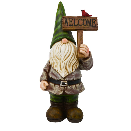 Potwacher the Welcome Gnome, 17.5"-Seasonal Decor-Simple and Grand-Simple and Grand