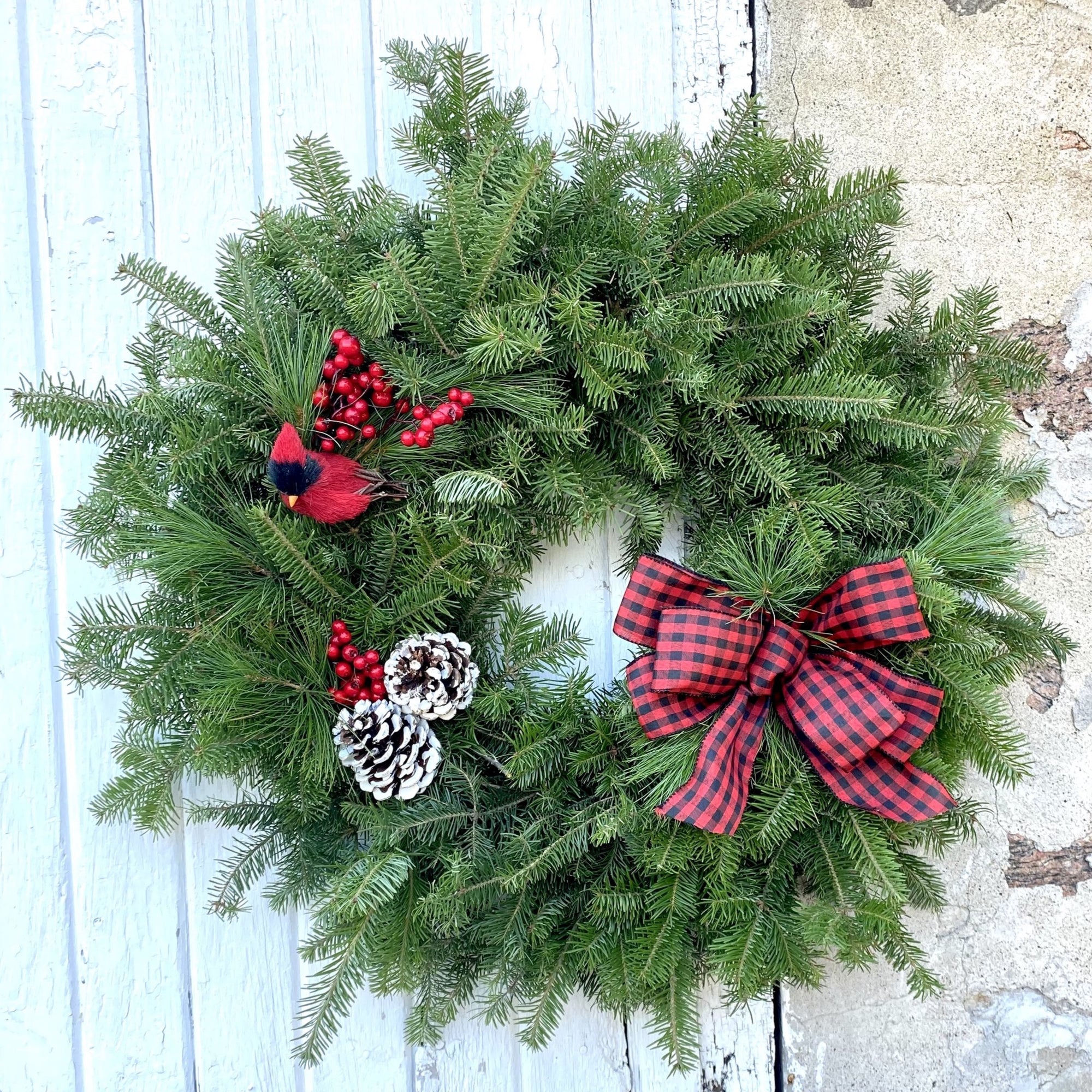 Cardinal Wreath, 24"-Simple and Grand-Simple and Grand